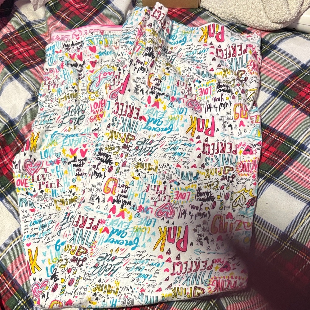 2009 PINK VICTORIAS SECRET Colorful Graphic Print Pants